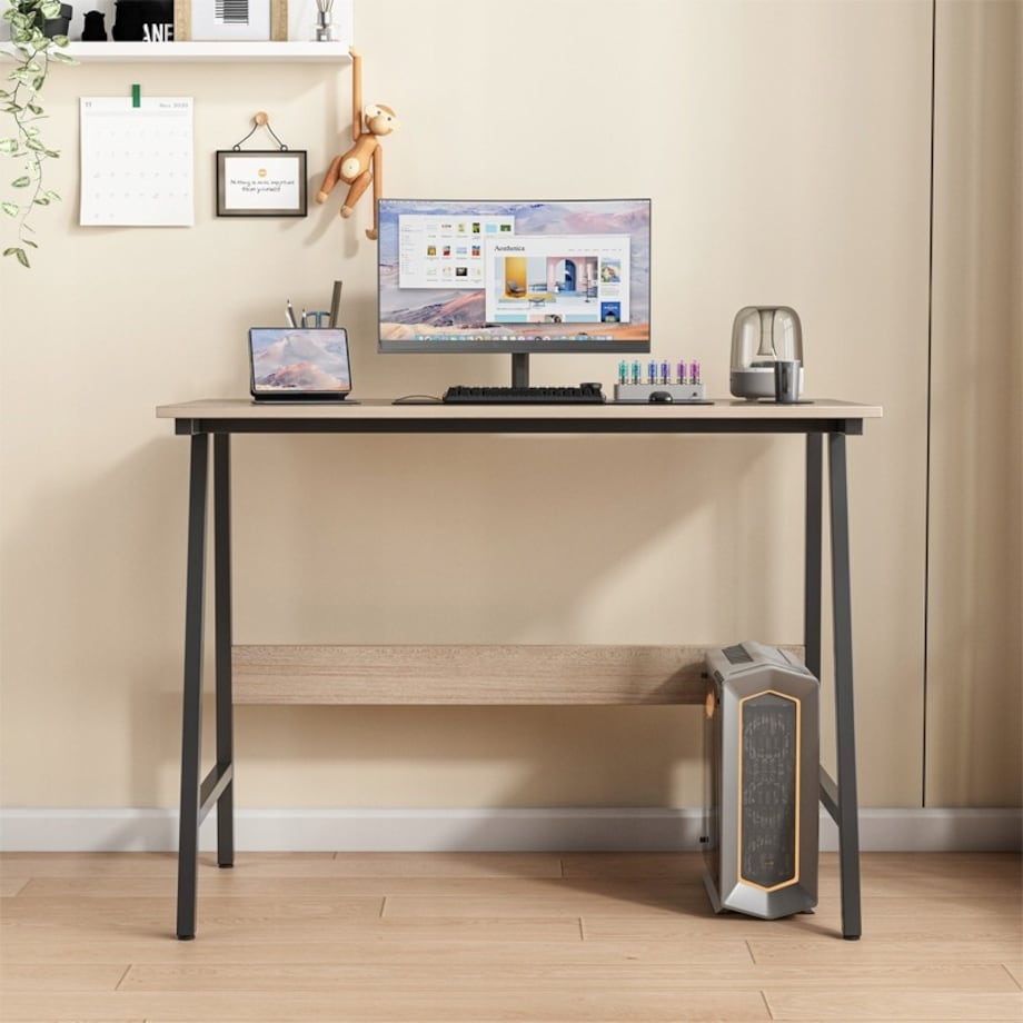 Biurko Komputerowe Loft Industrialne Nowoczesne Szkolne Jasny Dąb 100 Cm