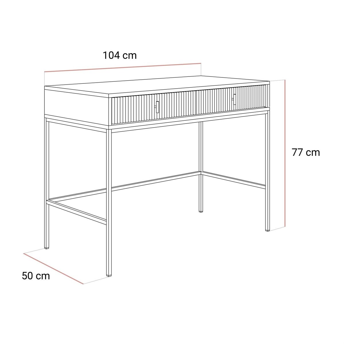 Konsola MIDNIGHT z szufladami na czarnym stelażu, kaszmir