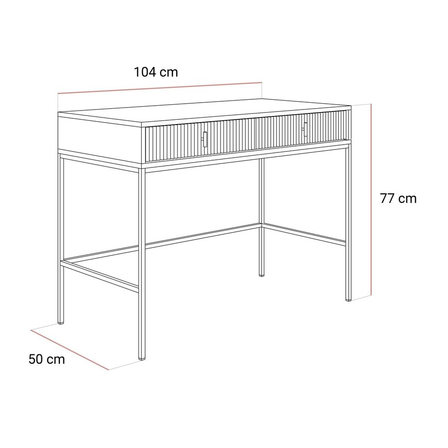 Konsola MIDNIGHT z szufladami na czarnym stelażu, kaszmir