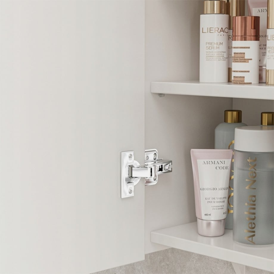 Szafka łazienkowa wisząca z lustrem nad umywalkę 2 drzwi biała nowoczesna