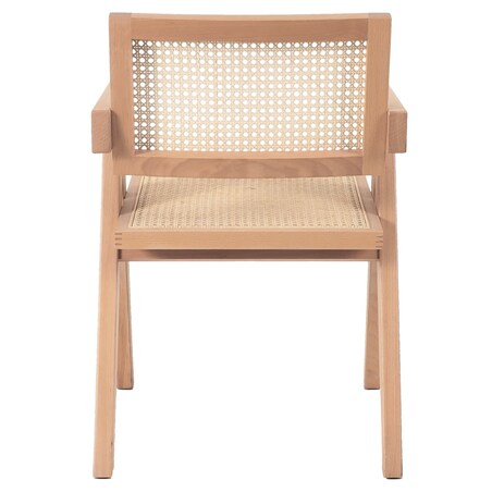 Krzesło BOHO MH-011CH-NN Step podłokietniki drewno rattanowe beżowe, Step Into Design