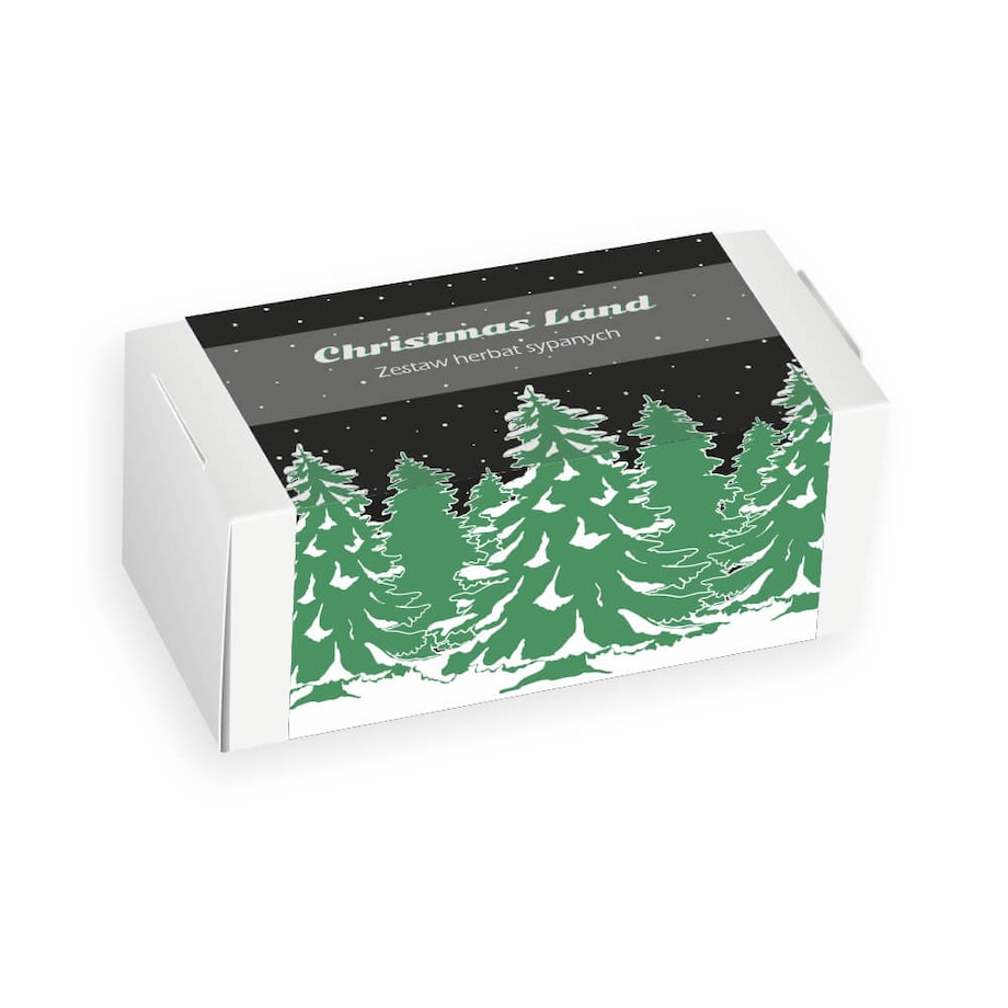 Gotowy zestaw prezentowy „Christmas Land“ herbaty smakowe PREMIUM 20 szt. prezent upominek na święta mikołajki dla kobiety faceta mężczyzny mamy taty chłopaka dziewczyny żony męża