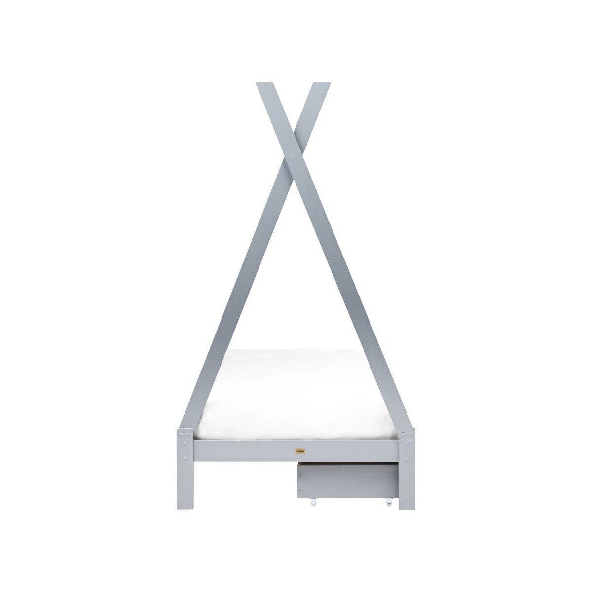 Łóżko z szufladami Drewno sosnowe DEVAY 90 x 200 cm Z miejscem do przechowywania Szary