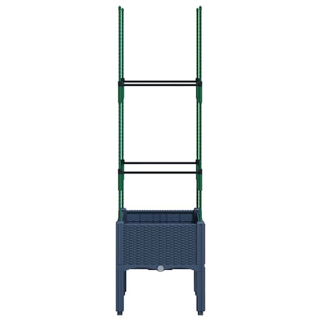 vidaXL Donica ogrodowa z kratką, niebieskoszara, 40x40x142,5 cm, PP