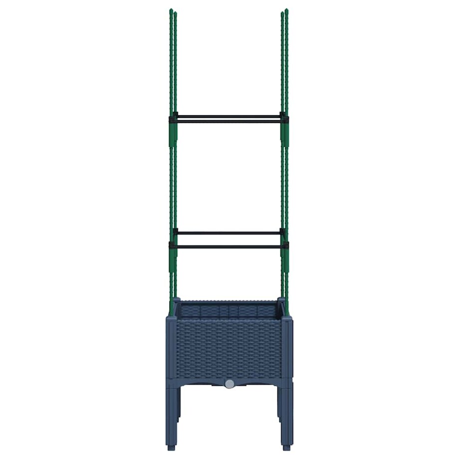 vidaXL Donica ogrodowa z kratką, niebieskoszara, 40x40x142,5 cm, PP