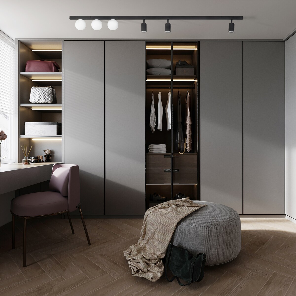 Lampa Sufitowa VOX Czarno-Biała 6-Punktowa z Regulowanymi Reflektorkami TK Lighting