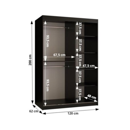 Szafa przesuwna Garderoba RAMIRO 1 120 gł. 62 biały