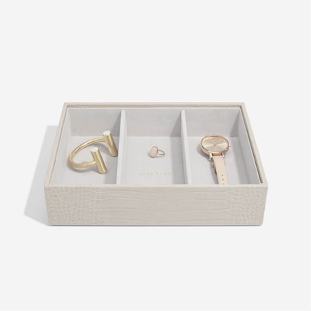 Szkatułka na biżuterię Stackers Croc potrójna classic putty