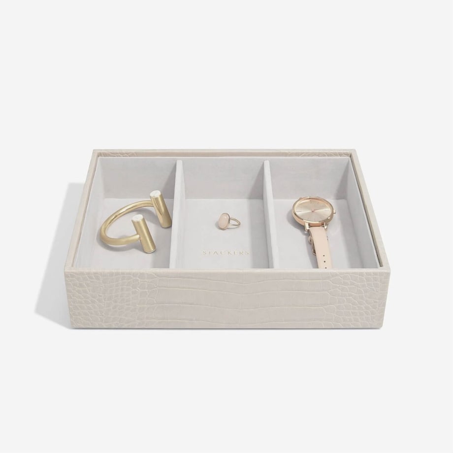 Szkatułka na biżuterię Stackers Croc potrójna classic putty