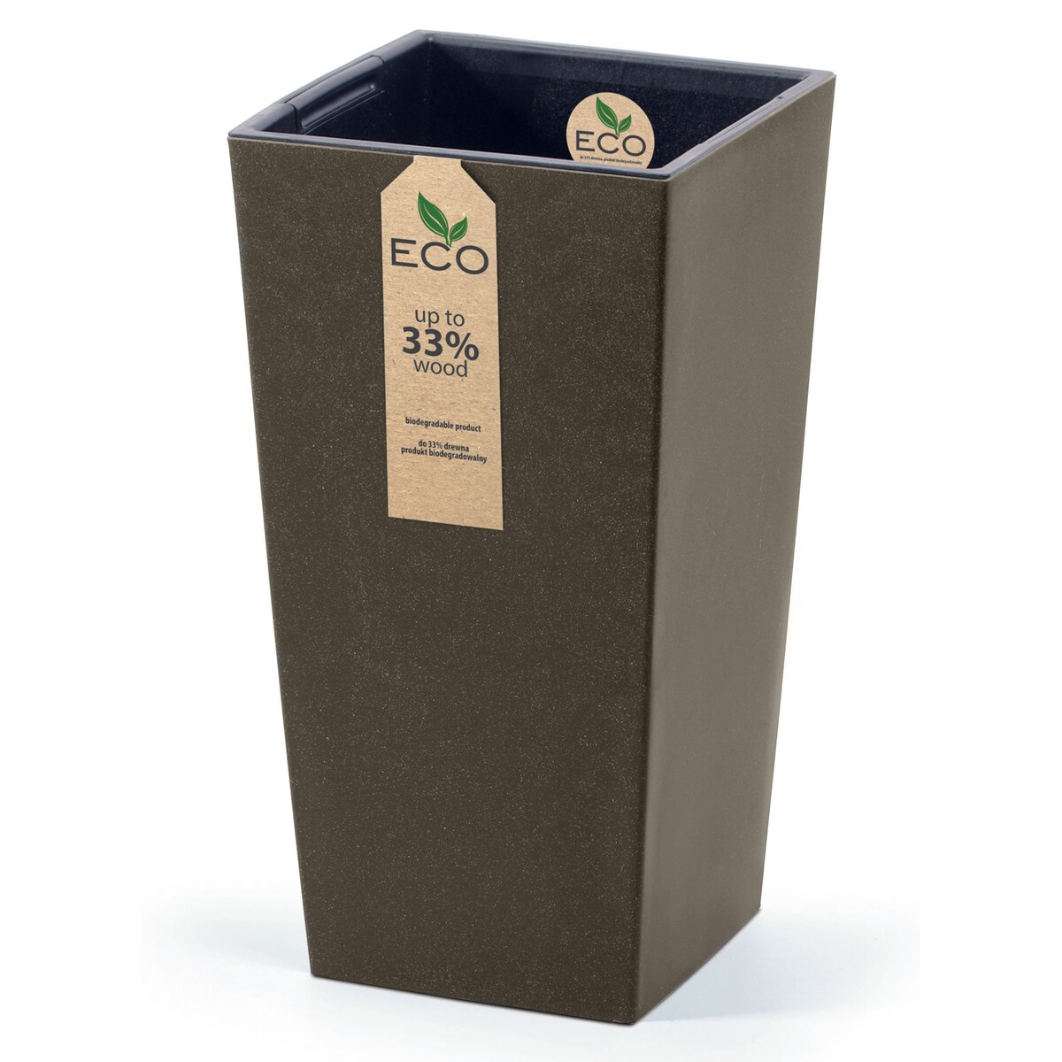 Donica Doniczka Ogrodowa 24 Cm Na Taras Do Ogrodu Domu Eco Wood Kawa