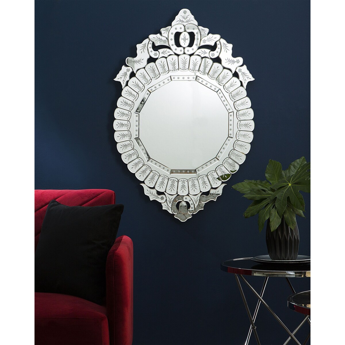 Lustro ścienne 67 x 100 cm srebrne CRAON