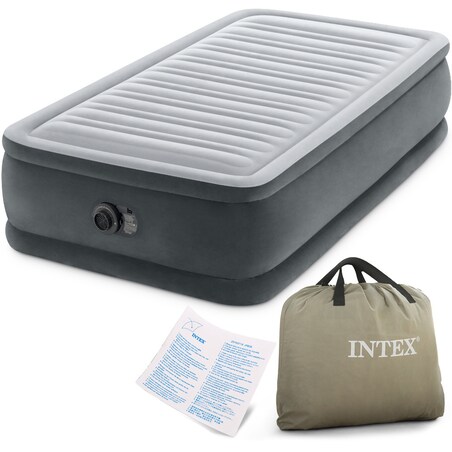 Materac welurowy z pompką 191x99x46 cm INTEX