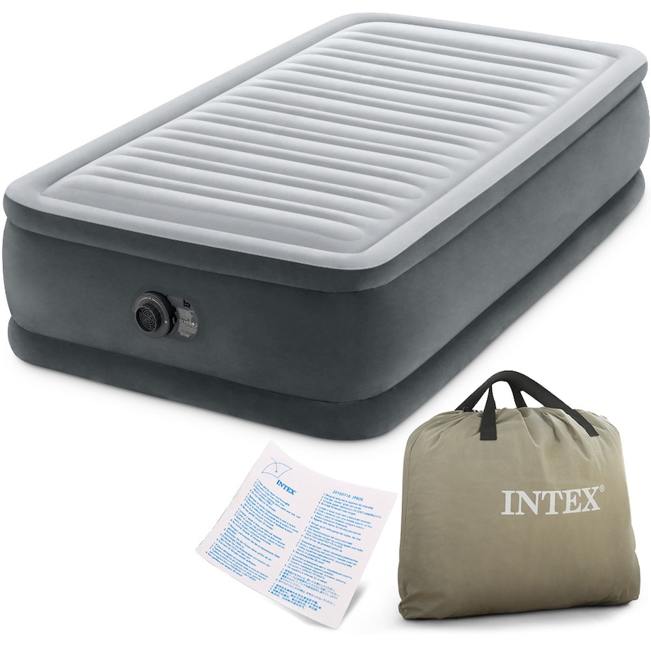 Materac welurowy z pompką 191x99x46 cm INTEX