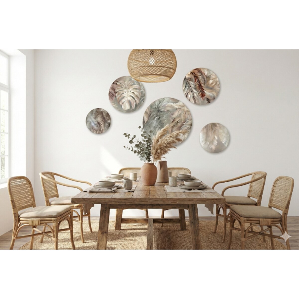 Beżowe Obrazy ścienne Liście Monstera na ścianę do pokoju salonu sypialni