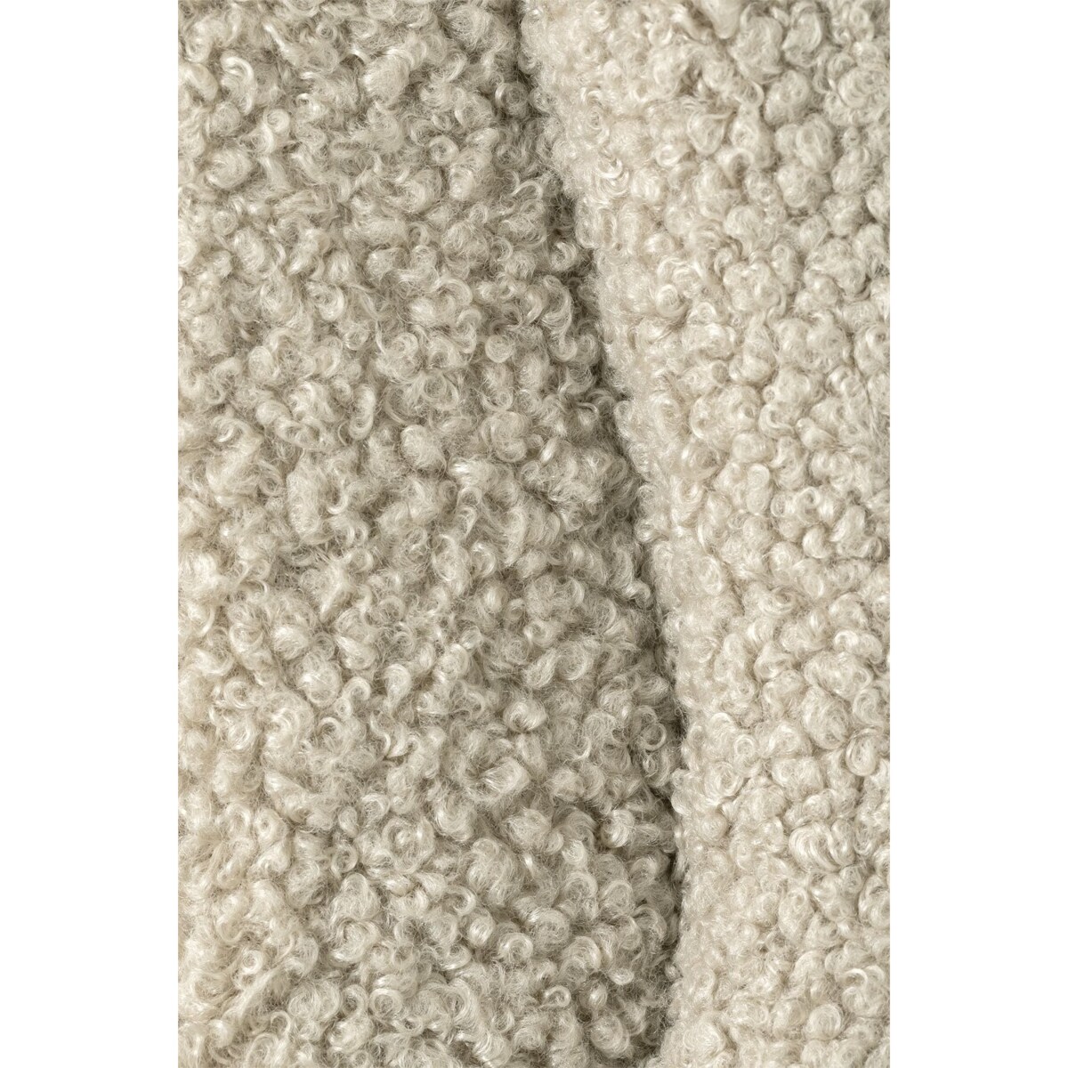 Lustro w falistej ramie bouclé beż 160x60 cm