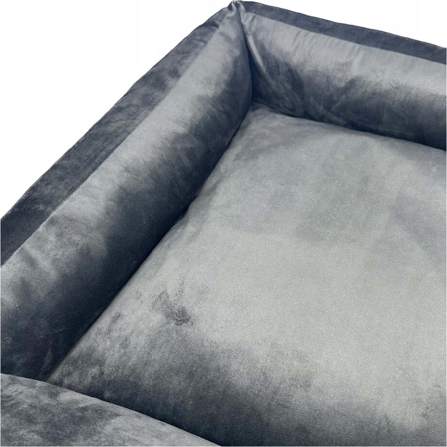 Legowisko Dla Psa Kanapa Posłanie Welurowe 70X60 Cm Prestiżowe Szare