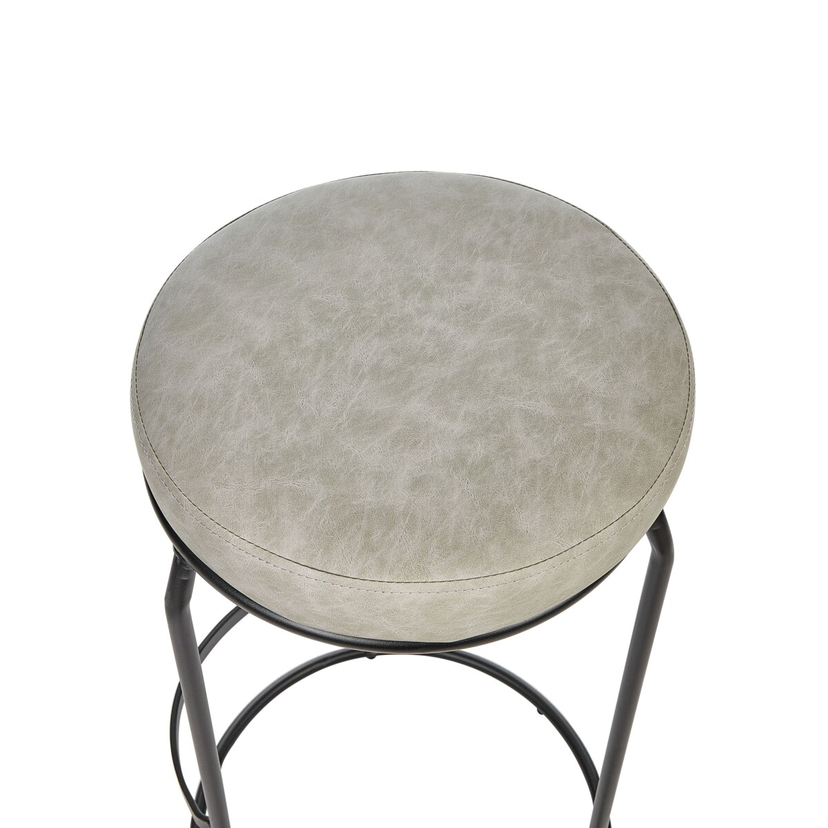 Zestaw 2 stołków barowych ekoskóra szary MILROY