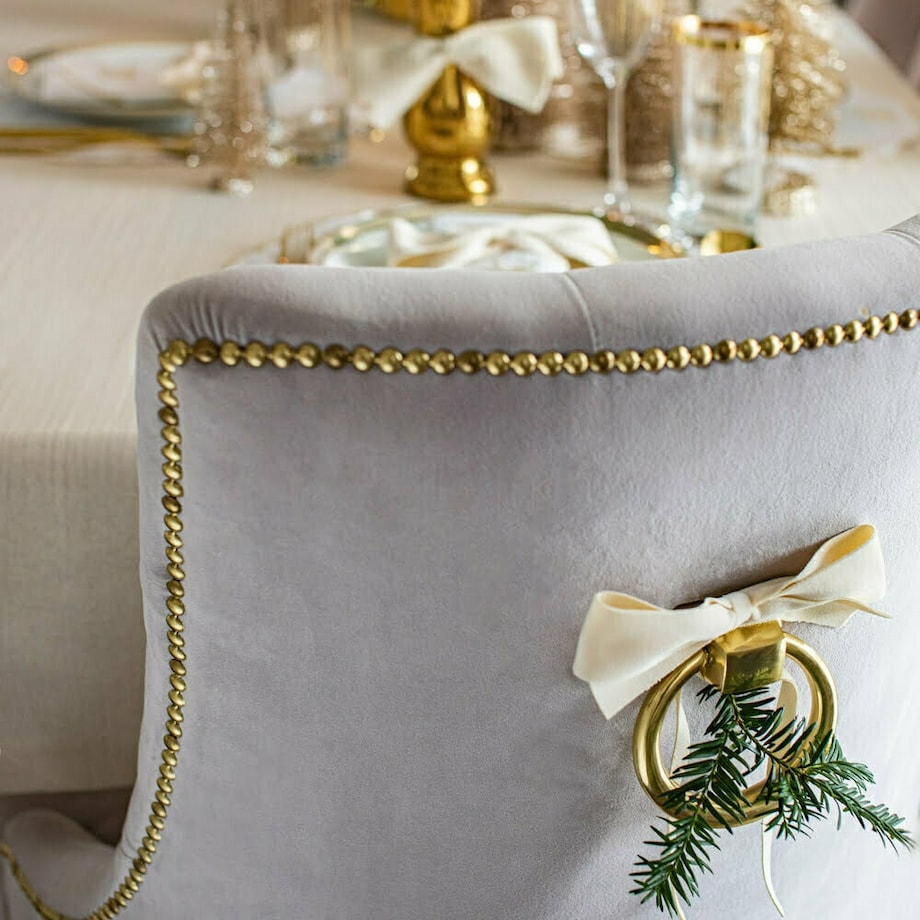 Aksamitne kokardki Ivory Bows - 6 sztuk