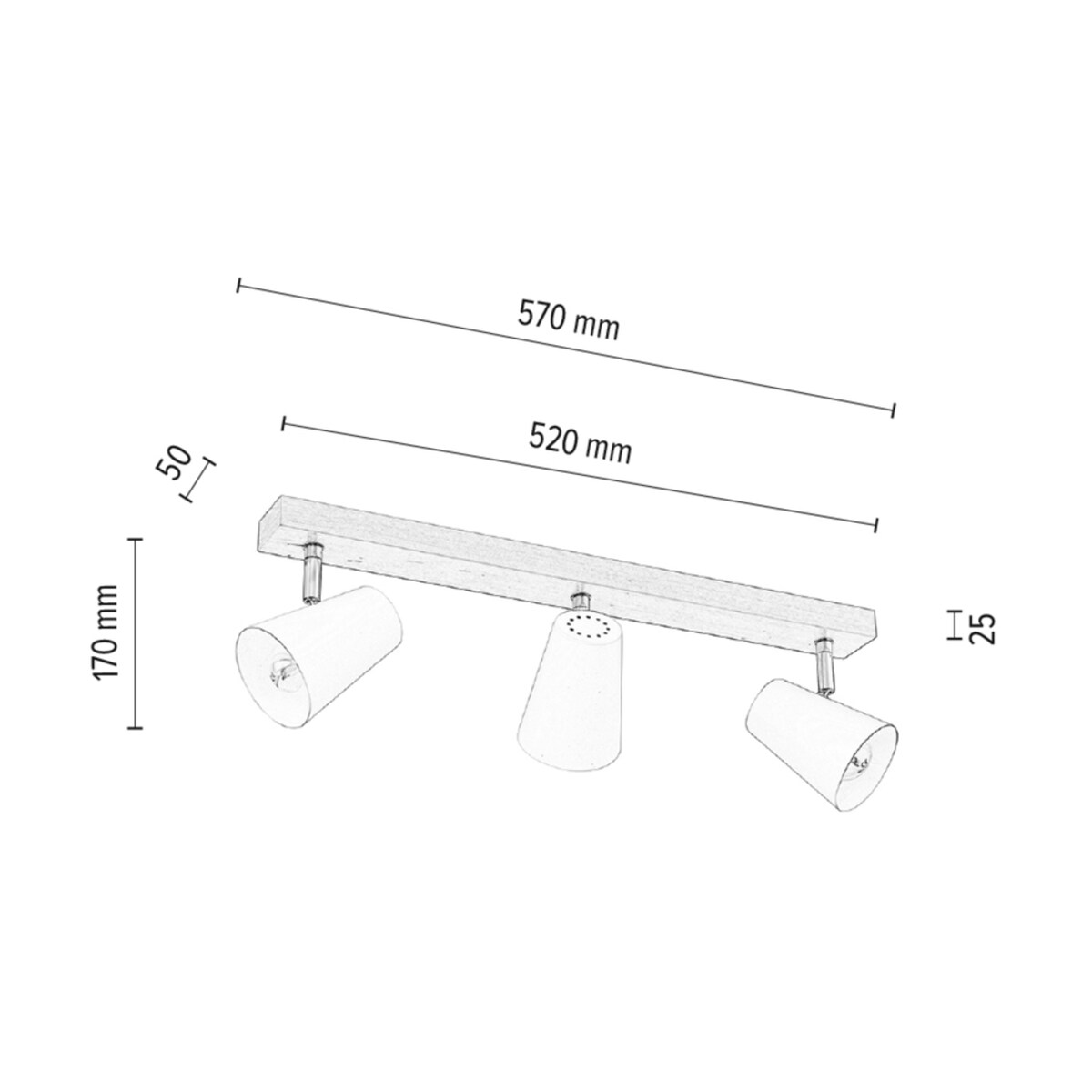 Drewniana Lampa Sufitowa BRITOP Lighting 3xE14 Max.40W Naturalna Brzoza z Białym Kloszem, Polski Producent, 1 szt.