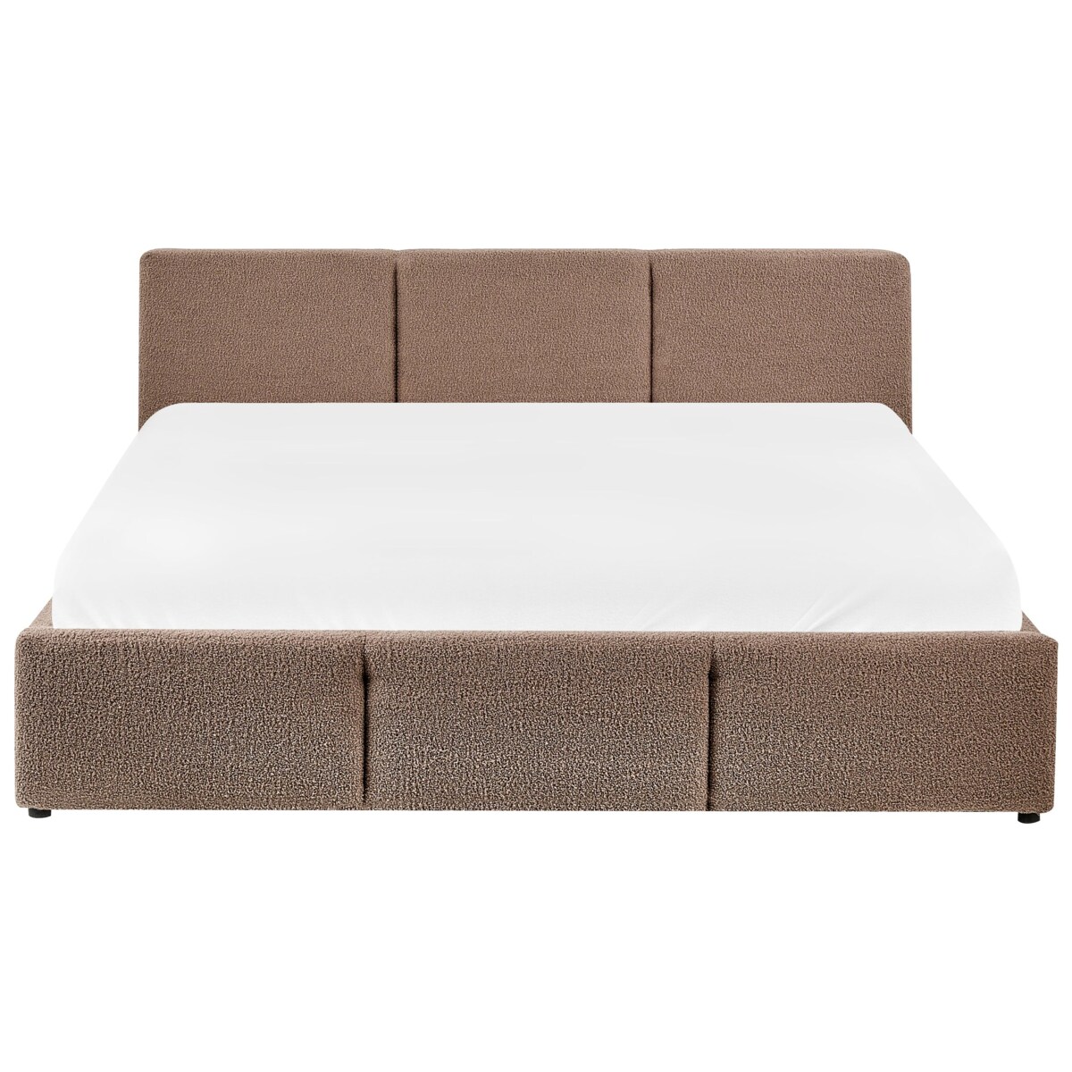 Łóżko z pojemnikiem Boucle BOUSSE 160 x 200 cm Beżowoszary