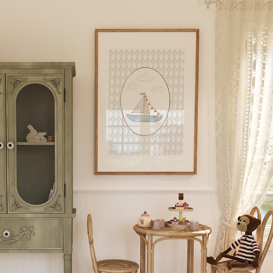 Plakat dla dzieci Żaglówka 20x30