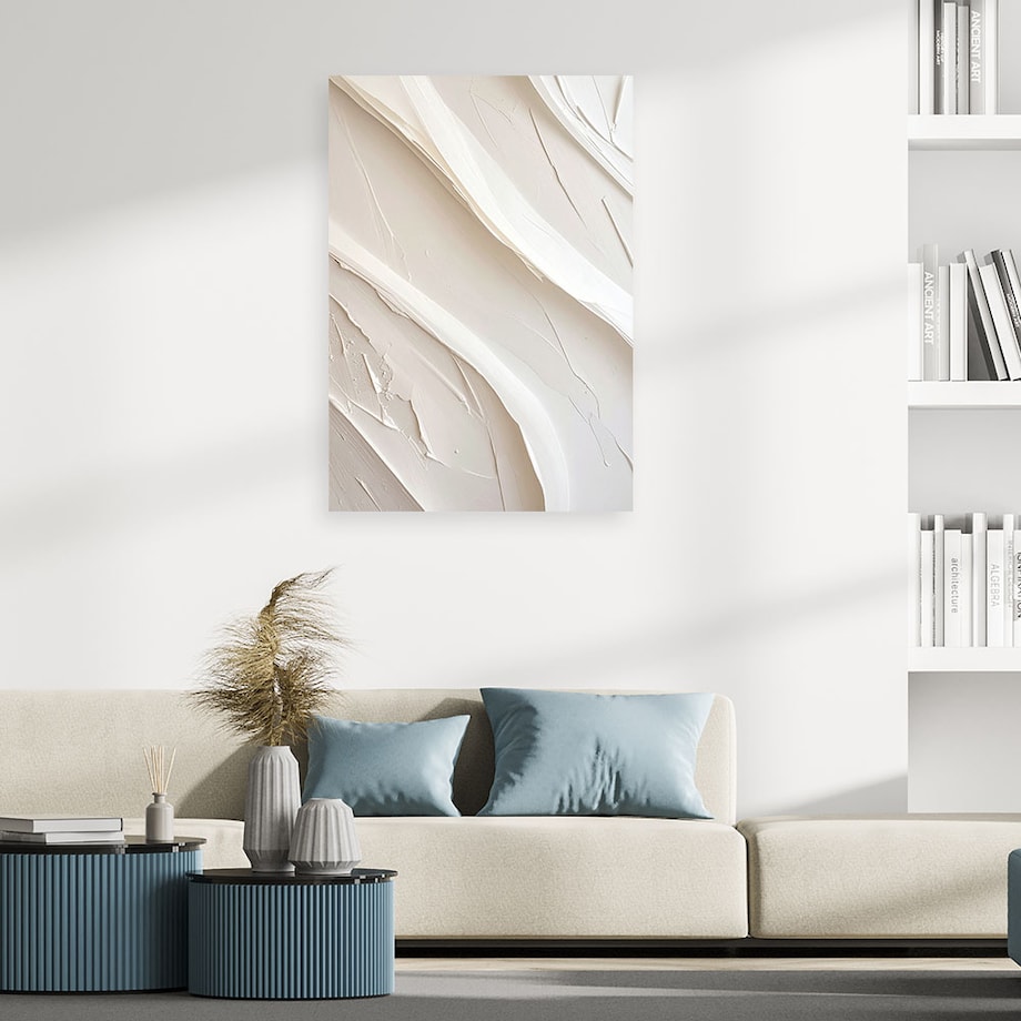 Obraz do salonu sypialni, Tekstura 3D Beżowa 60x90 cm