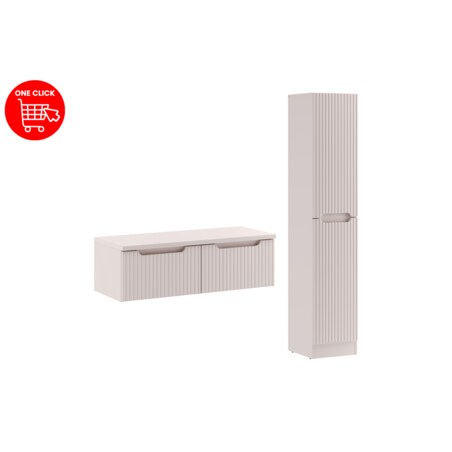 Zestaw meblowy 100cm z blatem i szafką wysoką SET-NOC B CASHMERE 100CM 1S HCLB