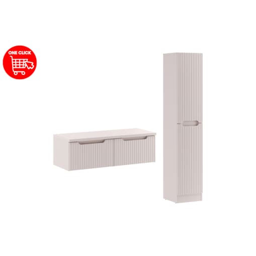 Zestaw meblowy 100cm z blatem i szafką wysoką SET-NOC B CASHMERE 100CM 1S HCLB