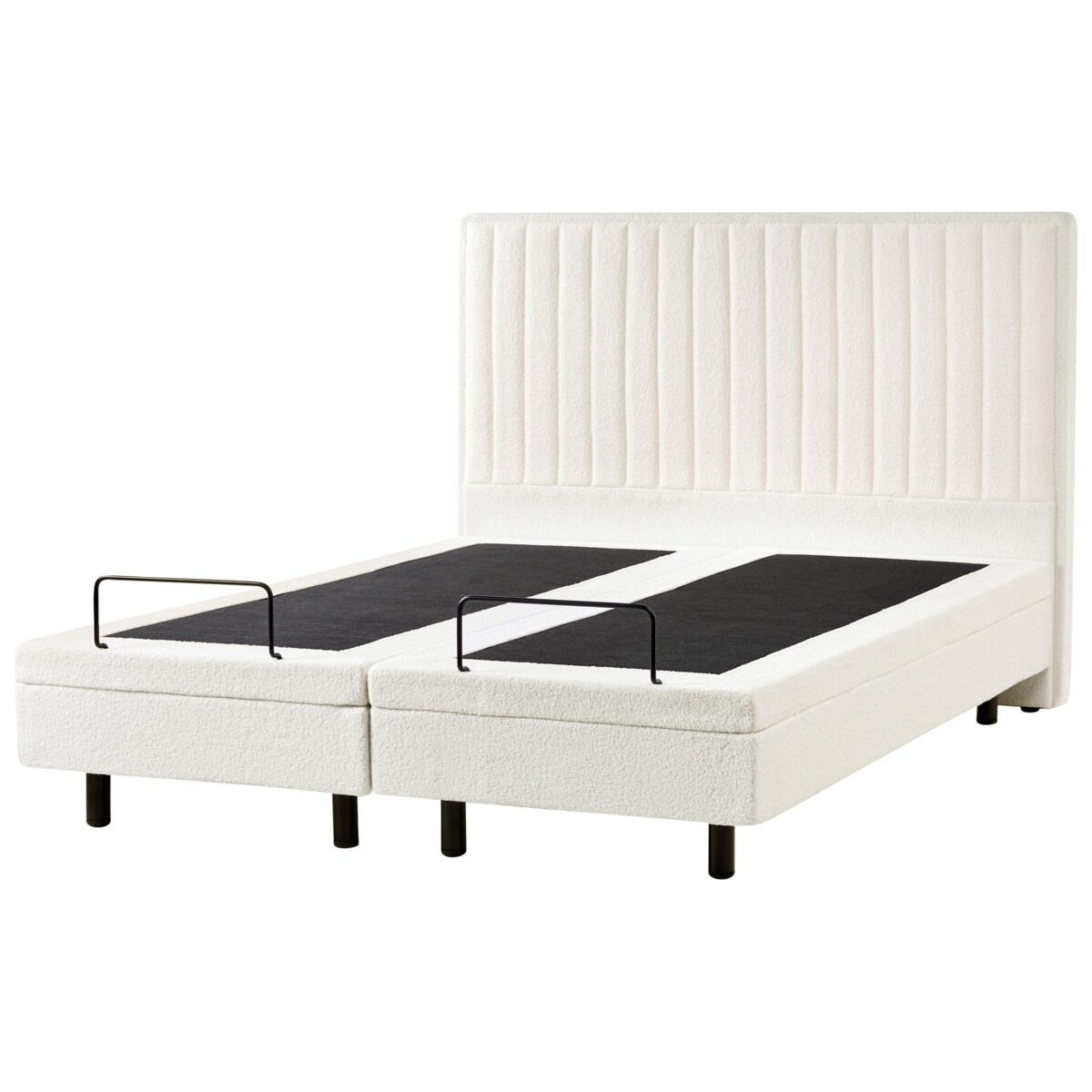 Łóżko regulowane Boucle DUKE II 160 x 200 cm Złamana biel