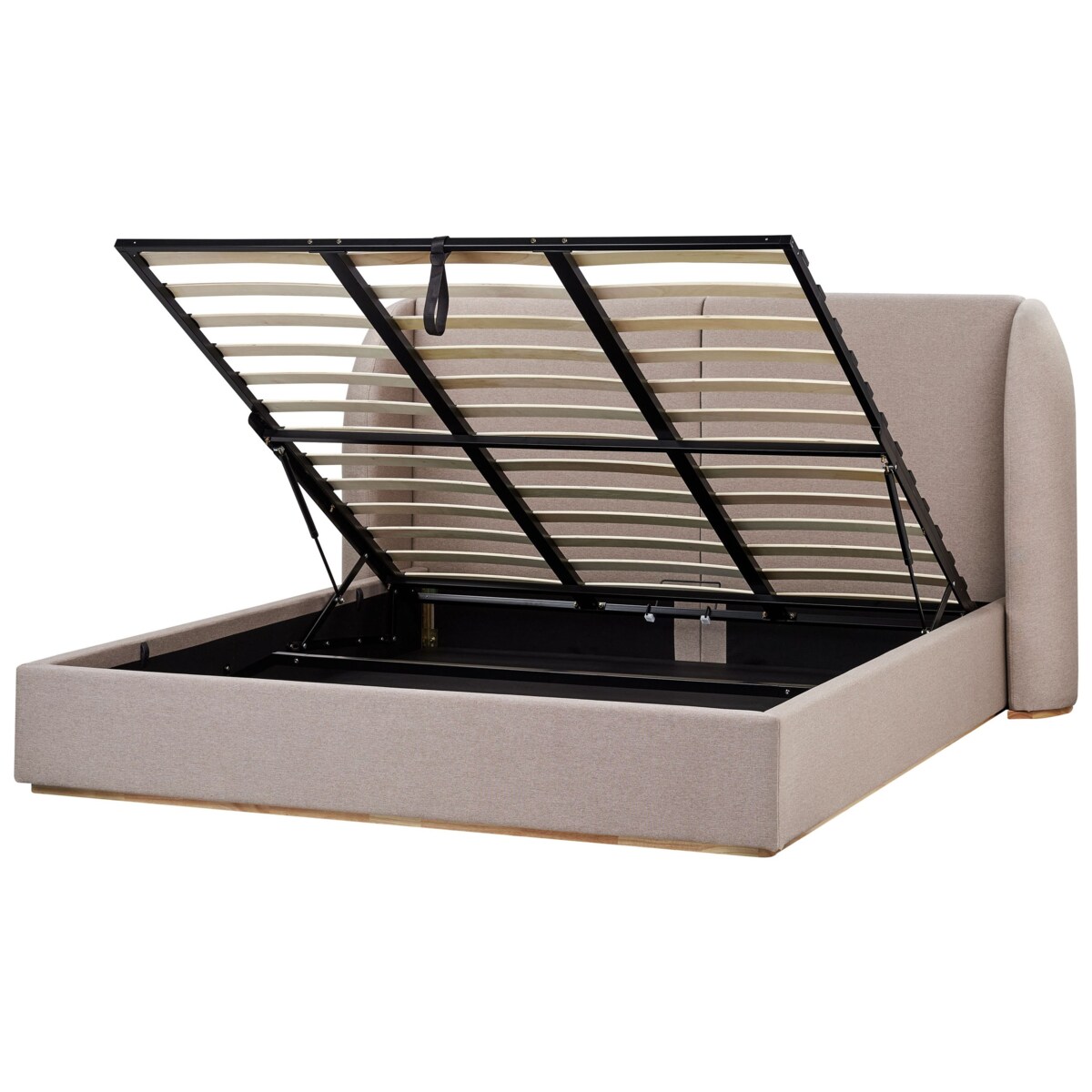 Łóżko z pojemnikiem MONESTIER 180 x 200 cm Beżowoszary