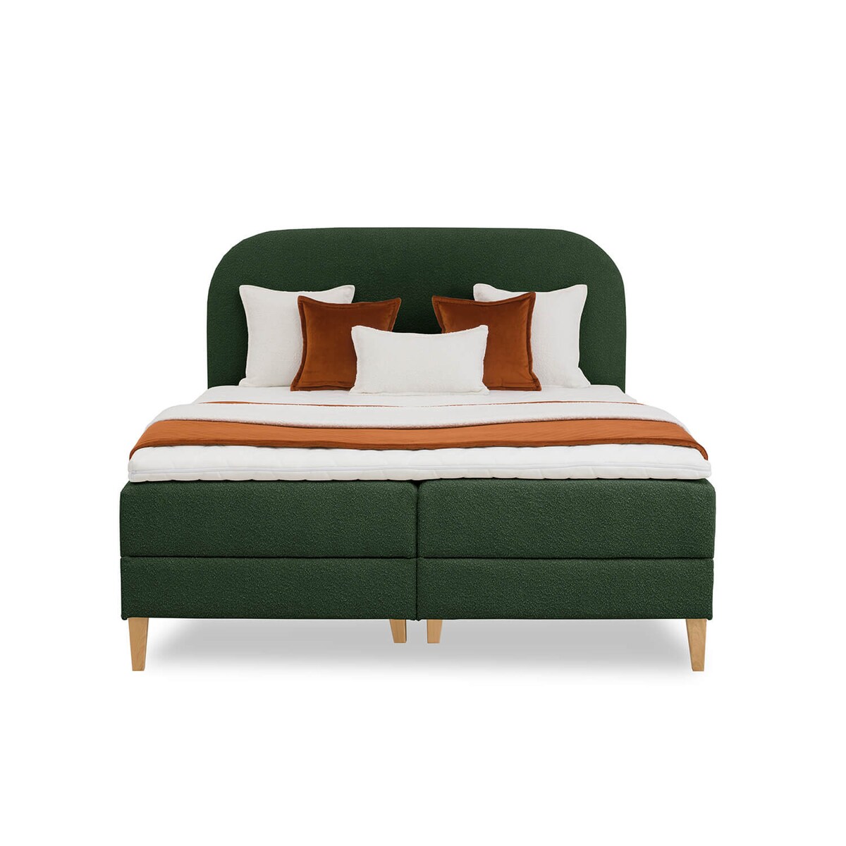 Łóżko kontynentalne CATRINE 120x200 z pojemnikiem, Butelkowa Zieleń, tkanina Baloo 2089