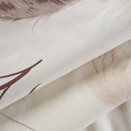 Pościel bawełniana 140x200 Pampas beżowa z delikatnym wzorem traw pampasowych, Cottonlove