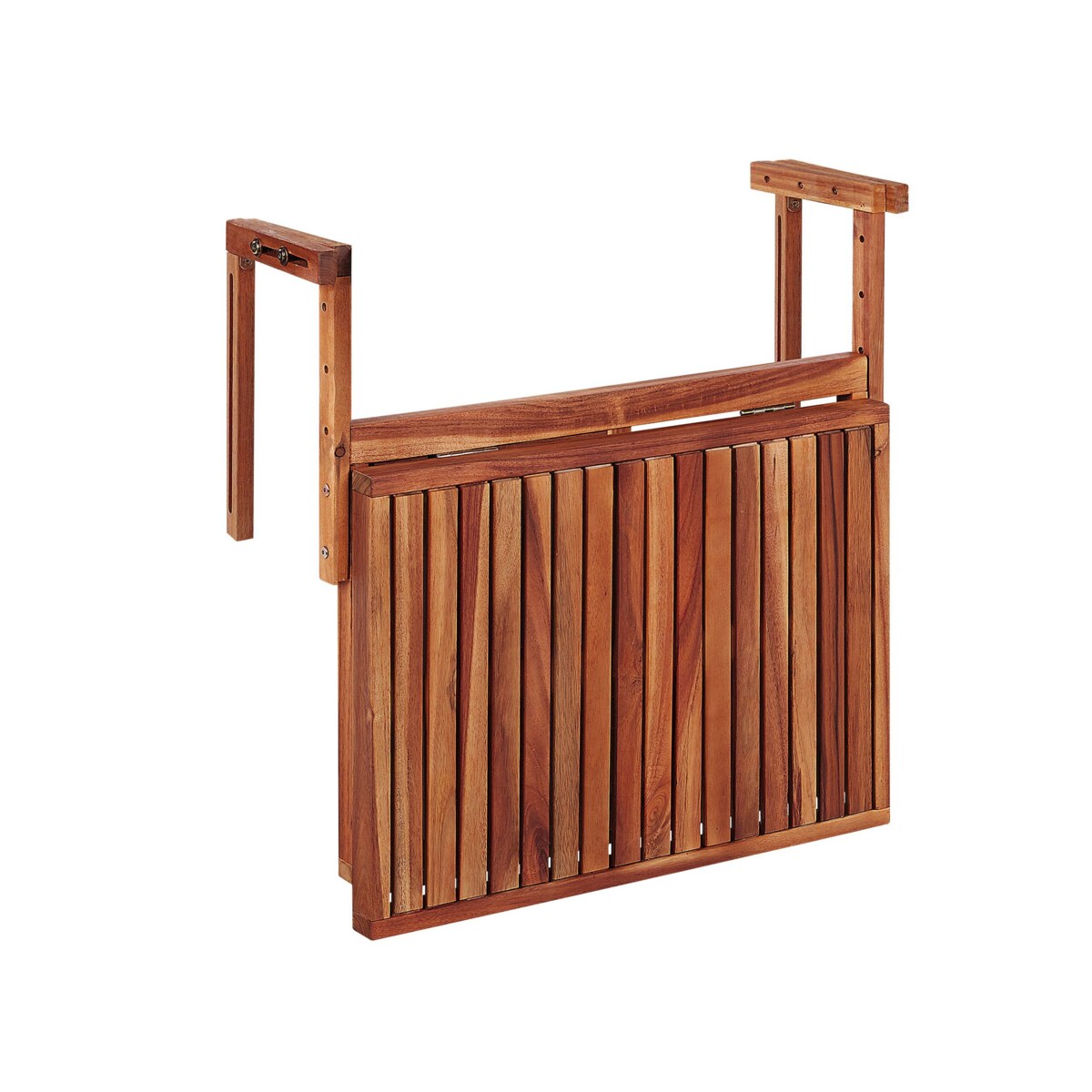 Stolik balkonowy wiszący akacjowy 60 x 40 cm ciemne drewno UDINE