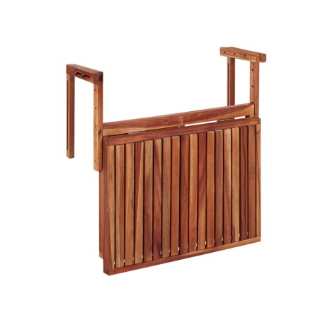 Stolik balkonowy wiszący akacjowy 60 x 40 cm ciemne drewno UDINE