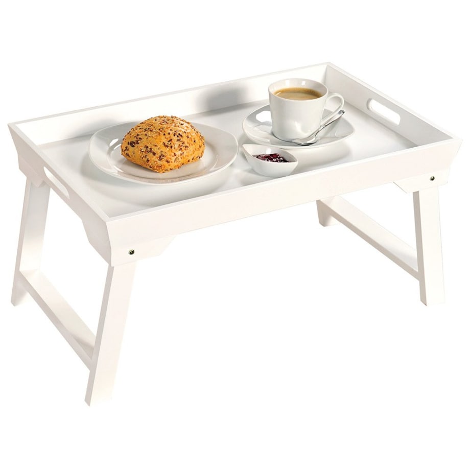 Elegancki stolik rozkładany, stolik drewniany, taca śniadaniowa, taca do łóżka, stolik na łóżko, KESPER