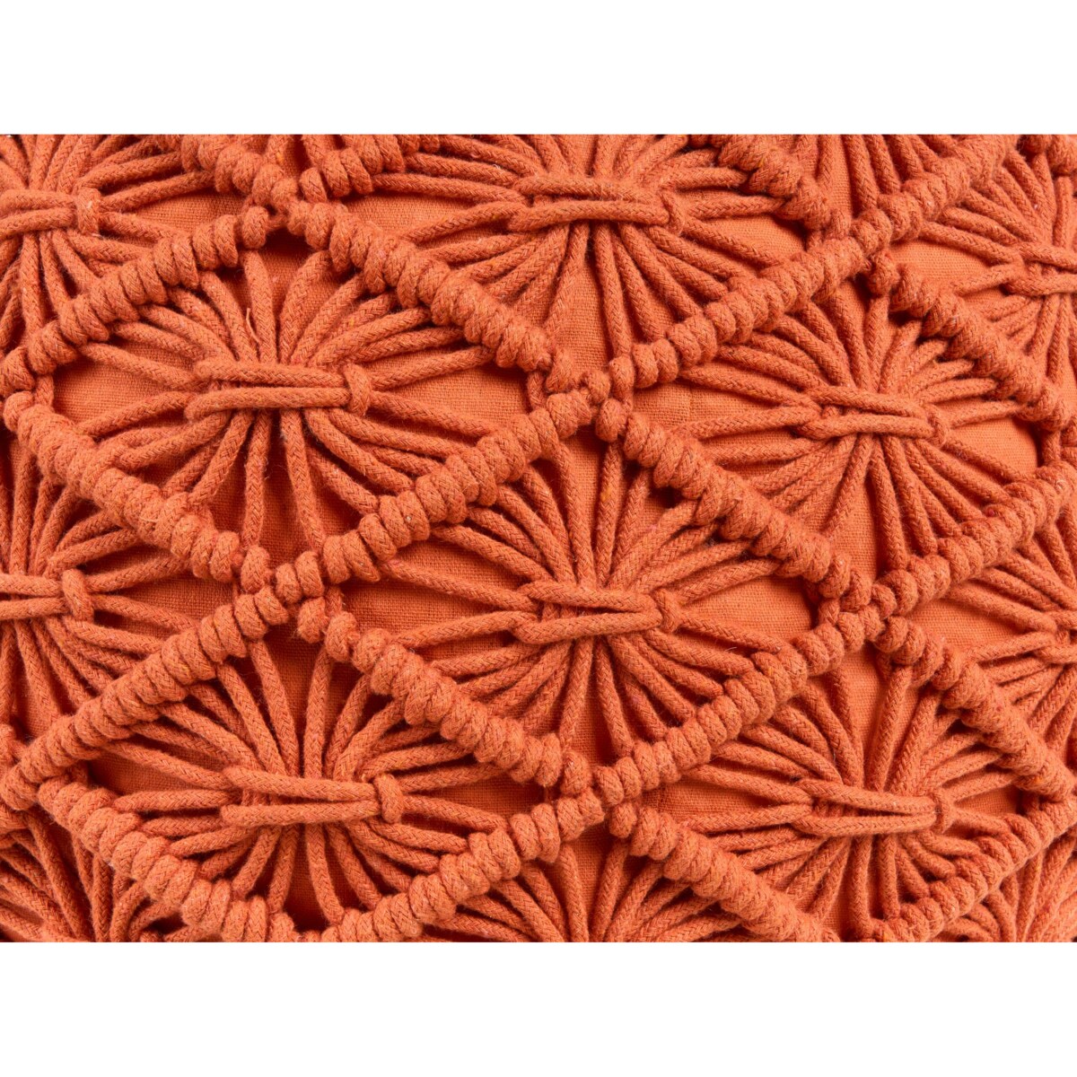Puf makrama ⌀ 40 cm pomarańczowy BERKANE