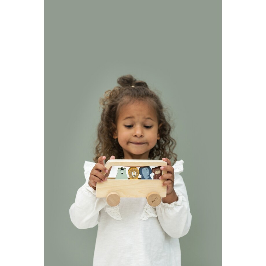 Drewniany autobus dla zwierząt