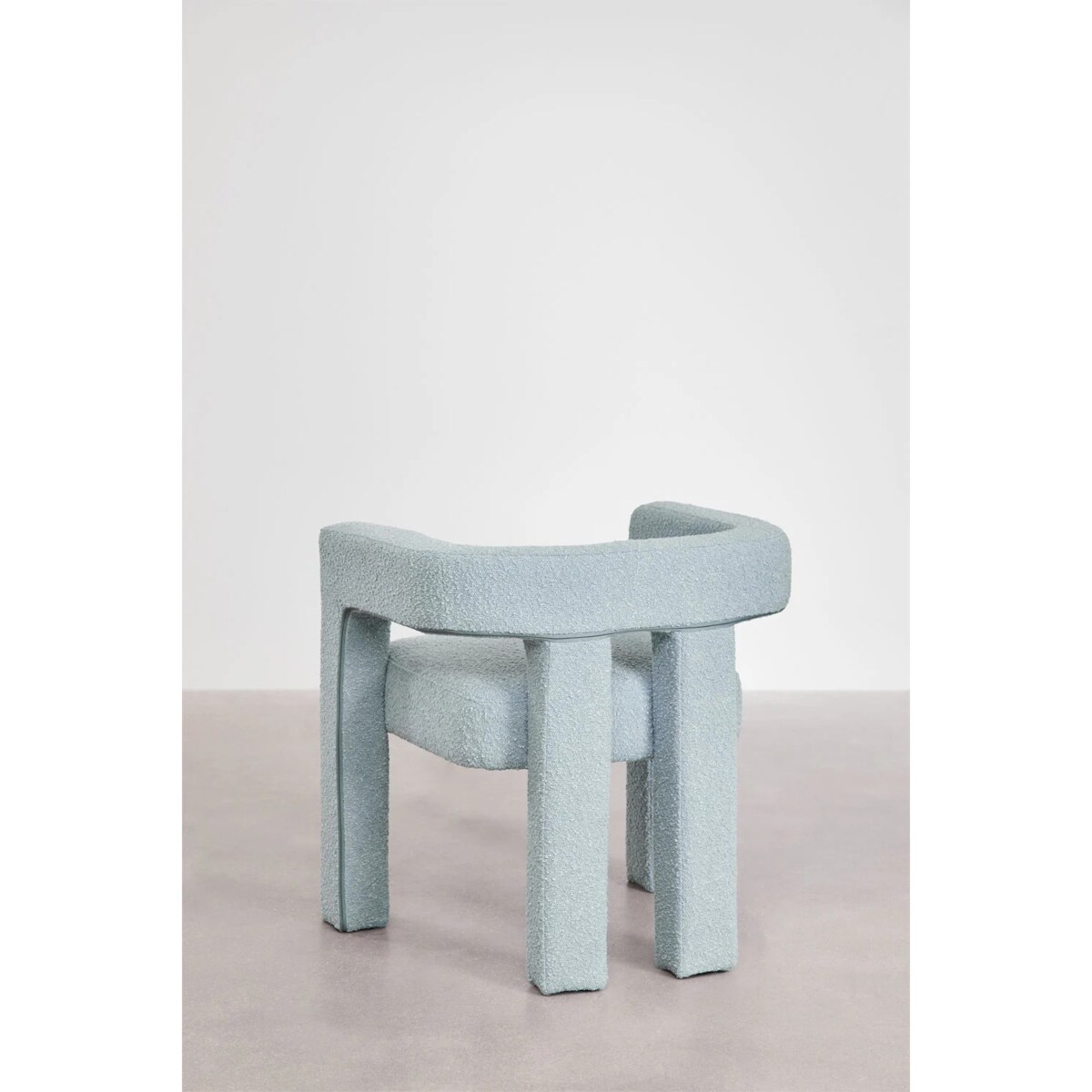 Krzesło do jadalni podłokietnikami, bouclé, błękitne Liara