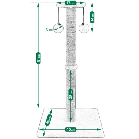 Drapak dla kota WIEŻA wiszące kulki