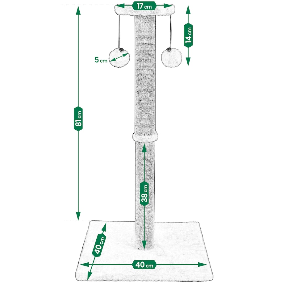 Drapak dla kota WIEŻA wiszące kulki