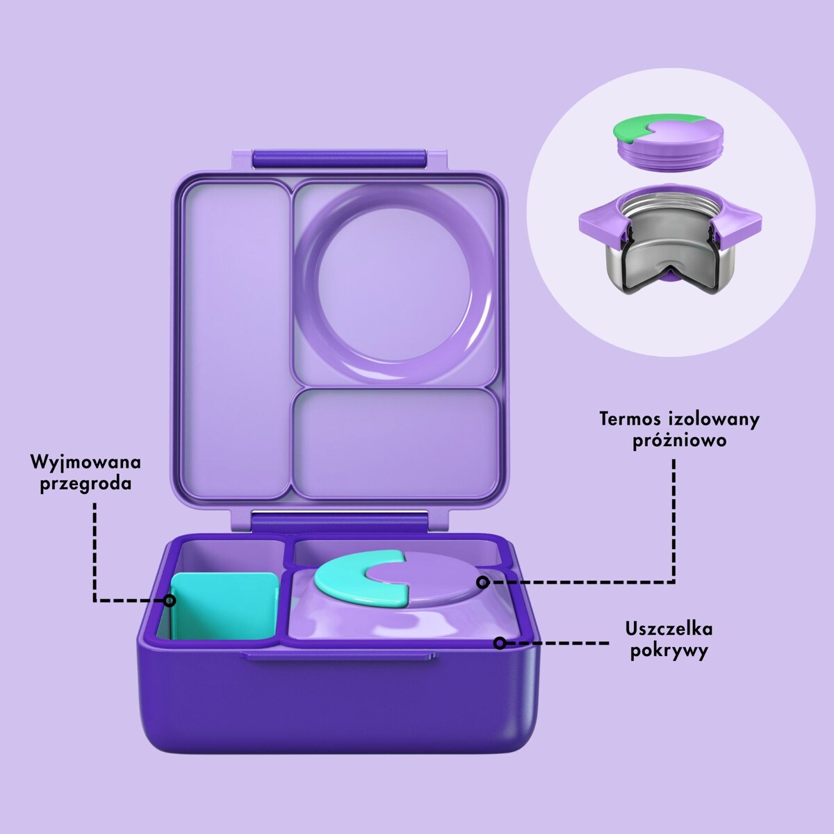 OMIE OMIEBOX lunch box z termosem, Purple Plum