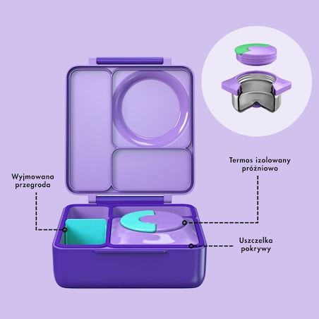 OMIE OMIEBOX lunch box z termosem, Purple Plum