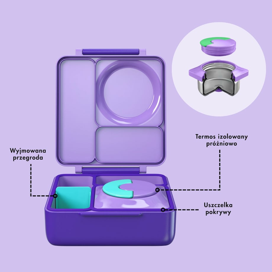 OMIE OMIEBOX lunch box z termosem, Purple Plum
