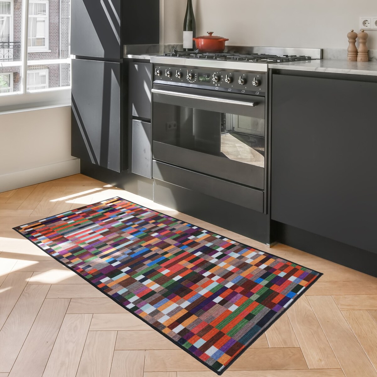 Dywan, chodnik nowoczesny geometryczny Piksel 50x120 cm e-floor wielokolorowy