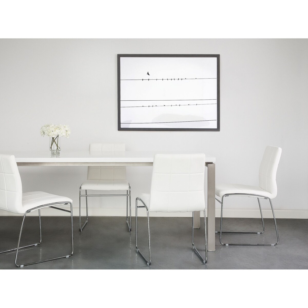 Zestaw 2 krzeseł do jadalni ekoskóra biały KIRON