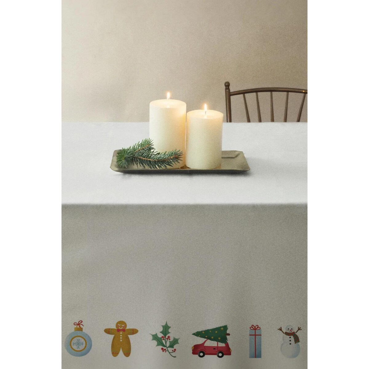 Obrus świąteczny - minimalistyczne święta - 140x220