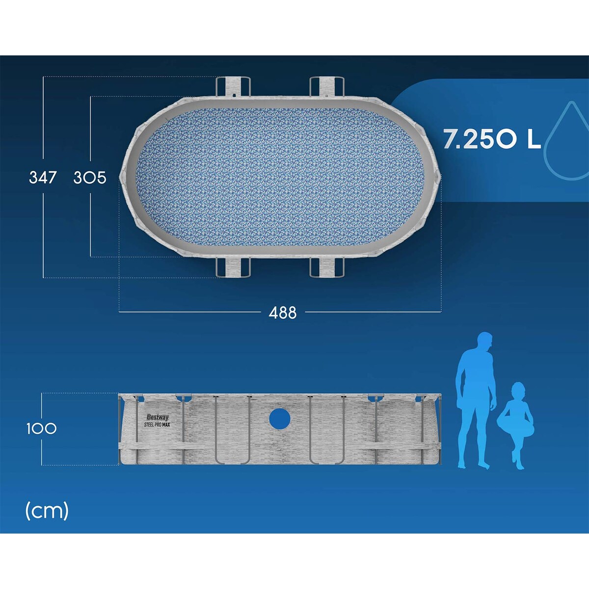 Basen stelażowy ogrodowy 427x250x100 Bestway 12w1