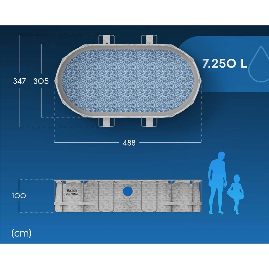 Basen stelażowy ogrodowy 427x250x100 Bestway 12w1