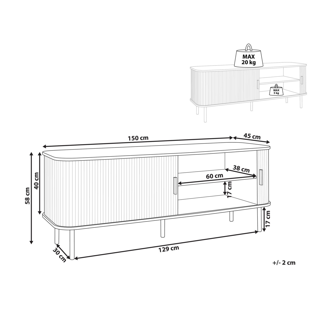 Szafka RTV Jasne drewno BRADLEY