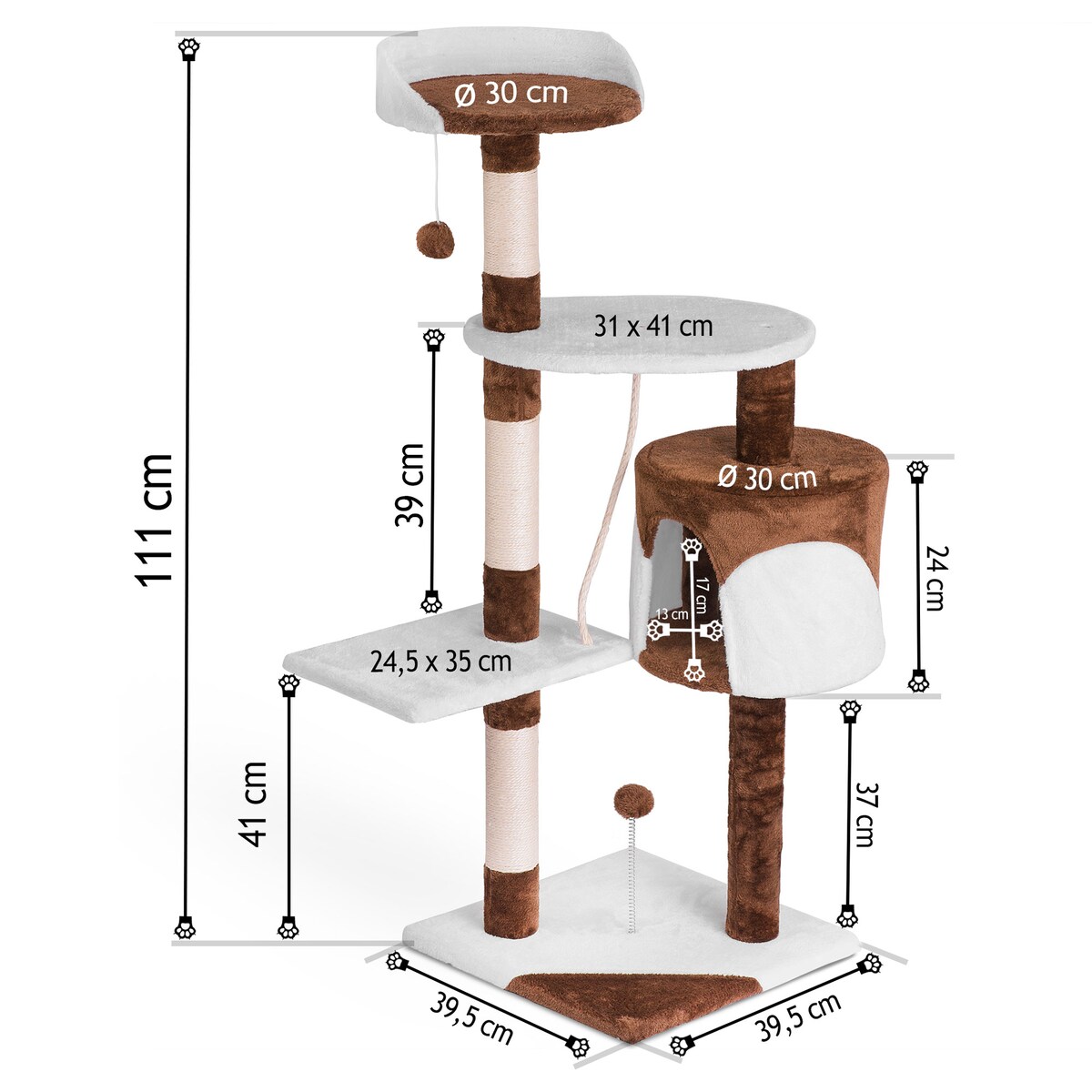 Drapak dla kota domek legowisko 112cm Pethaus